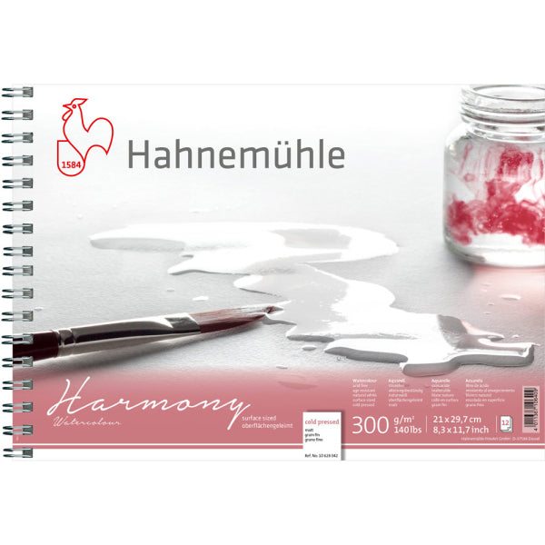 Harmony Watercolour Spiral Pad 300gsm | A4 (Cold Pressed)