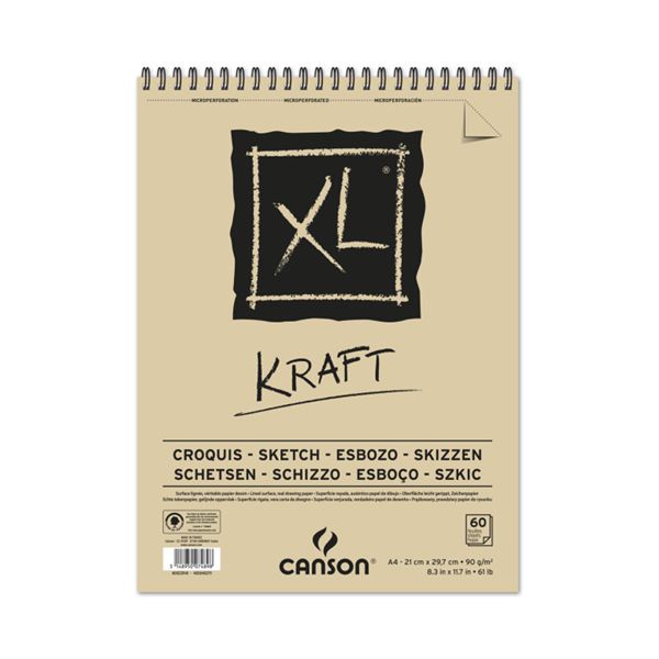 Canson XL Kraft Sprial Pad A4 90gsm 60 sheet