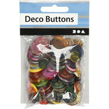 Button Mix, D: 12+18+20 mm, 100 g, 100 pcs, asstd