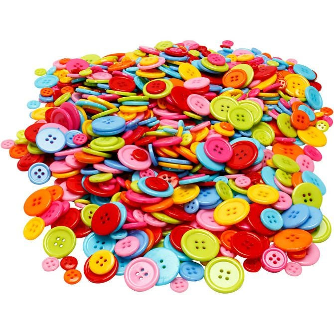 Button Mix, D: 10+15+20+22 mm, 500 g/ 1 pack