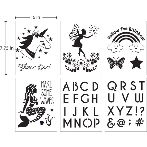 FA Stencil - Fantasy Theme Value Pack - 6" x 7.75"