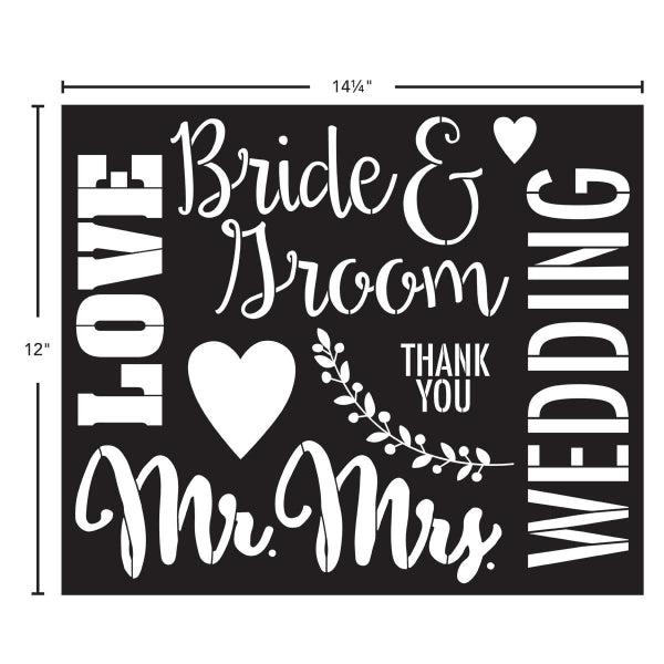 FA Stencil - Sign Making - Wedding - 12" x 14.25"