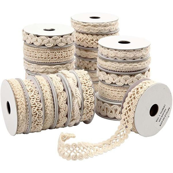 Deco Ribbon 6-18Mm Cream 56X90M