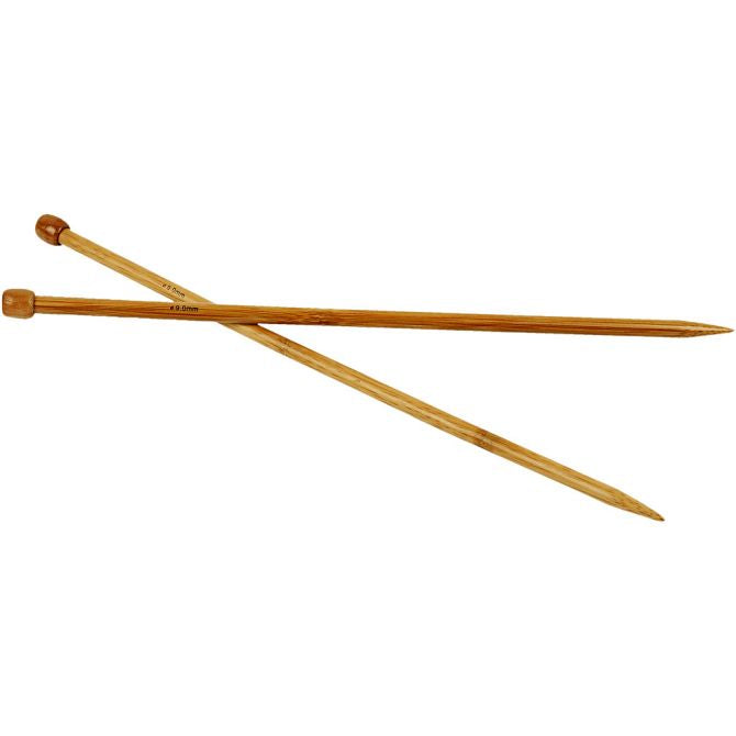 Bamboo Knitting Needles 35cm Pair Size 9