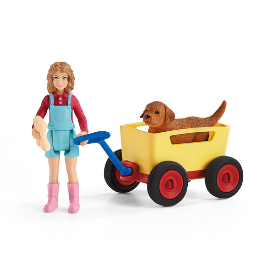 Schleich Farm World Puppy Wagon Ride Set