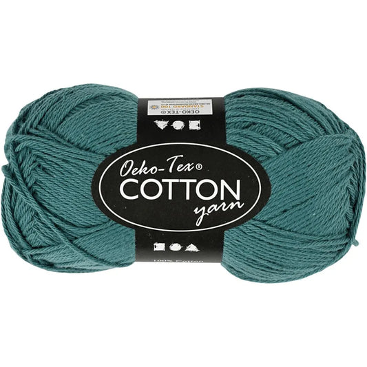 Cotton Yarn, petrol, no. 8/4, L: 170 m, 50 g