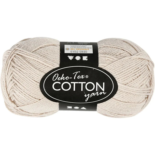Cotton Yarn, sand, no. 8/4, L: 170 m, 50 g/ 1 ball