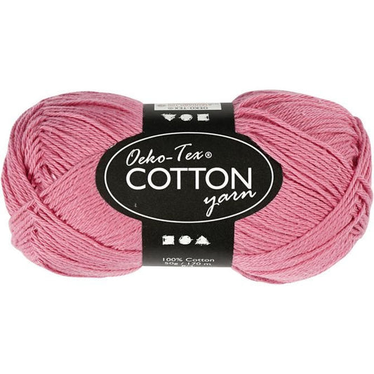 Cotton Yarn, dark rose, no. 8/4, L: 170 m, 50 g