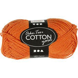 Cotton Yarn, orange, no. 8/4, L: 170 m, 50 g - 1 Ball