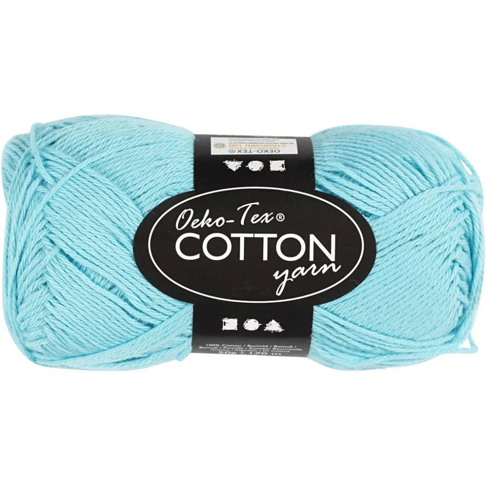 Cotton Yarn, turquoise, no. 8/4, L: 170 m, 50 g