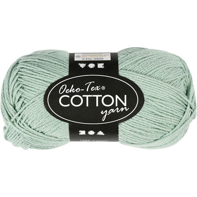 Cotton Yarn, mint green, no. 8/4, L: 170 m, 50 g/
