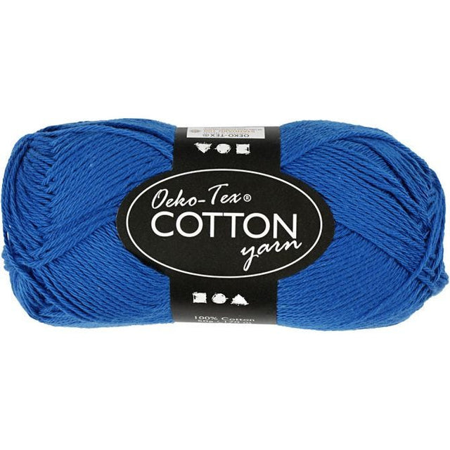 Cotton Yarn, cobalt blue, no. 8/4, L: 170 m, 50 g