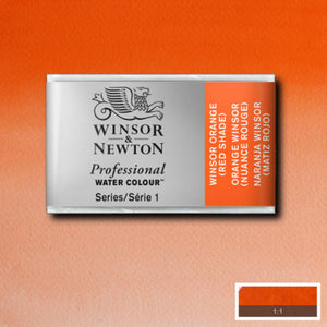 Winsor Orange Red Shade Whole Pan - S1 Professional Watercolour
