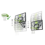 EXIT Galaxy wall-mounted basketball backboard with dunk hoop - green/black