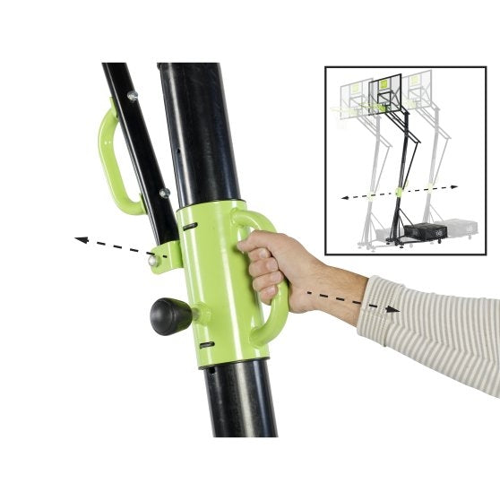 EXIT Galaxy portable basketball backboard on wheels - green/black