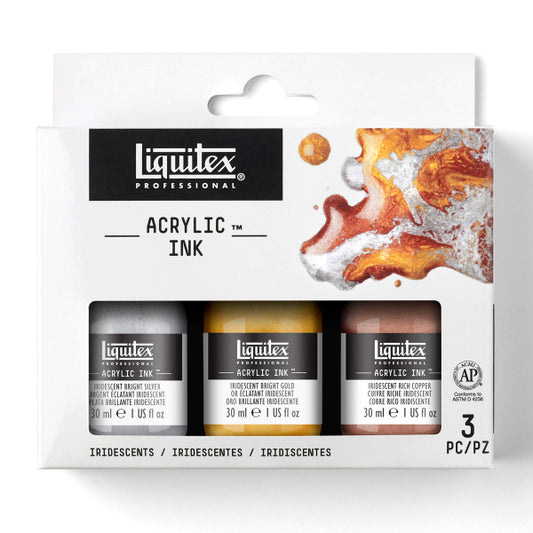 LQX Ink 3x30ml Iridescents Colour Set