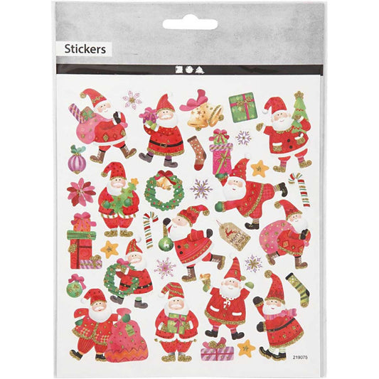 Stickers, happy Father Christmas, 15x16,5 cm, 1 sh