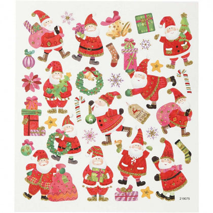 Stickers, happy Father Christmas, 15x16,5 cm, 1 sh