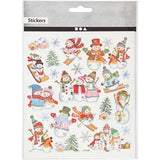 Glitter Stickers Snowmen on Skis
