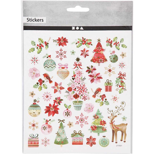 Stickers, romantic Christmas, 15x16,5 cm, 1 sheet