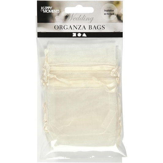 Organza Bags 7x10cm 10pcs Off-White