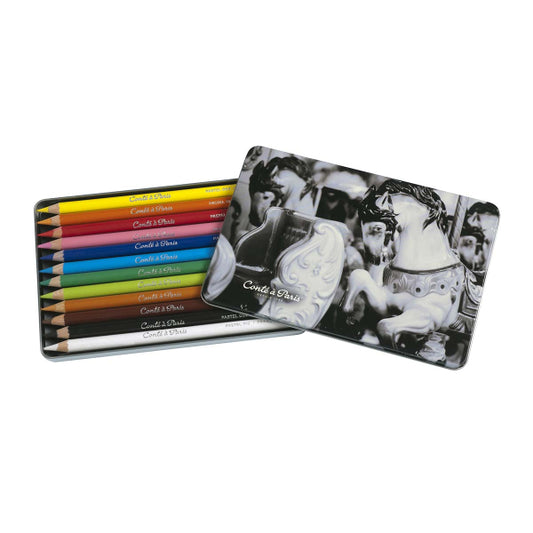 Conte - Pastel Pencils - 12 Assorted - Metal Boxes