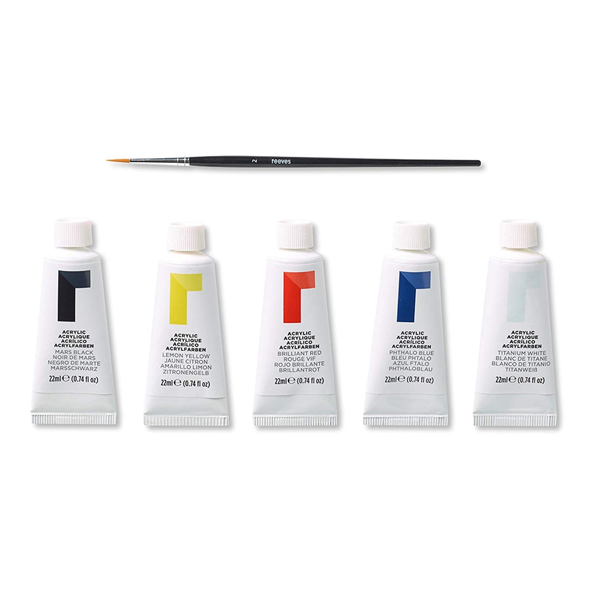 REEVES 5 X 22ML ACRYLIC SET