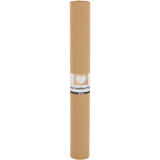 Faux Leather Paper Roll - Light Brown