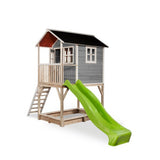 EXIT Wooden Loft 700 with Slide and Sandbox - Grey 