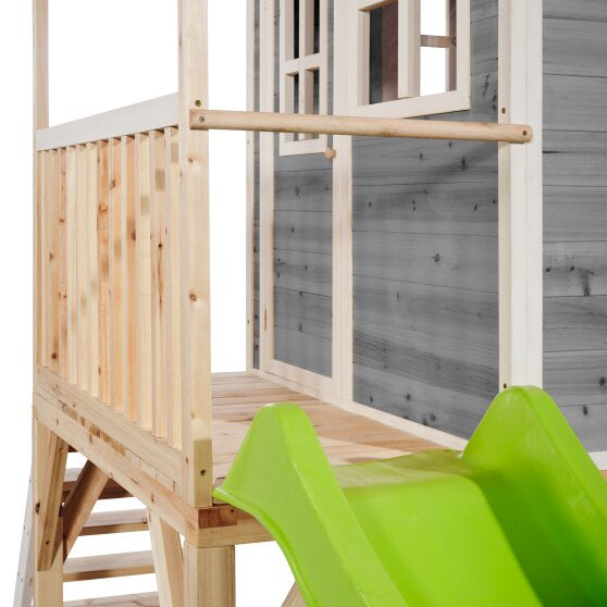EXIT Wooden Loft 700 with Slide and Sandbox - Grey 
