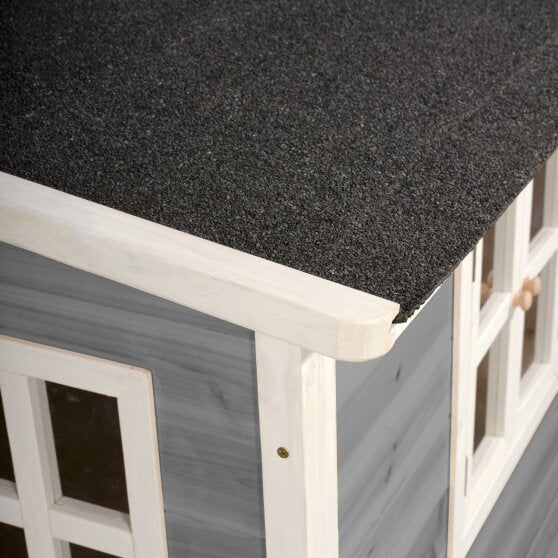 EXIT Wooden Loft 700 with Slide and Sandbox - Grey 