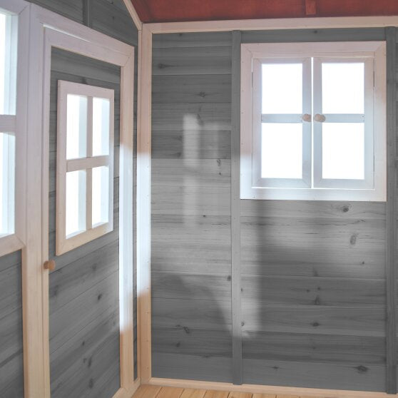 EXIT Wooden Loft 700 with Slide and Sandbox - Grey