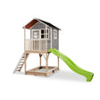 EXIT Wooden Loft 700 with Slide and Sandbox - Grey 