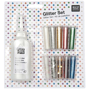 Rico Design Glitter Set 11 pieces with glue