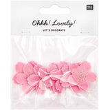 Felt Cherry Blossoms Pink-gold Embroidered (8 pcs)