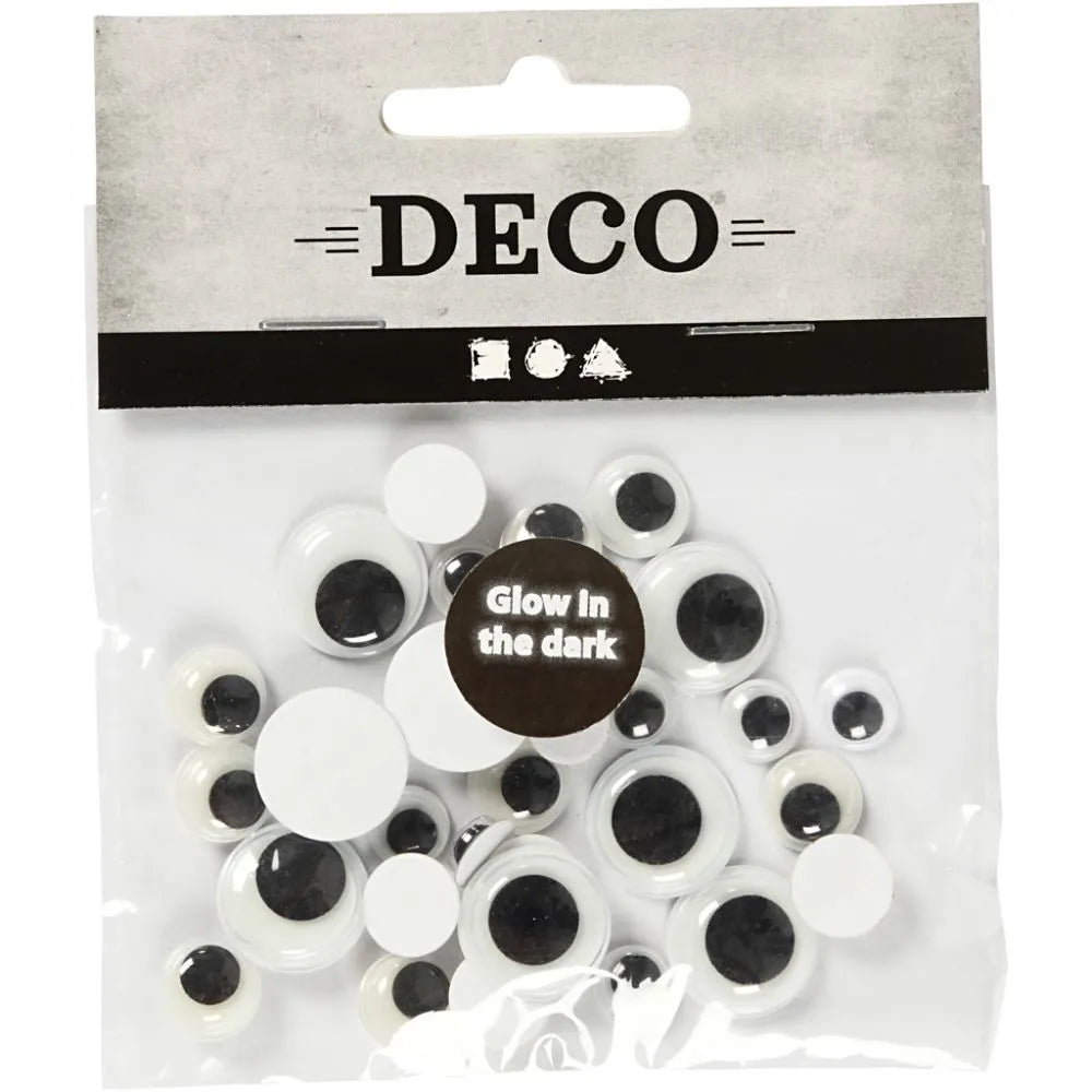 Googly Eyes, D: 8+10+14 mm, 30 mixed