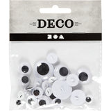 Googly Eyes, D: 8-20 mm, 24 mixed