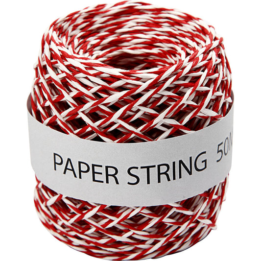 Paper Cord 50M Red/White