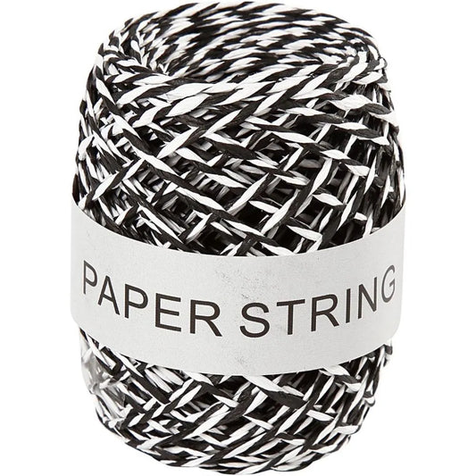 Paper String, thickness 1 mm, 50 m, black/white