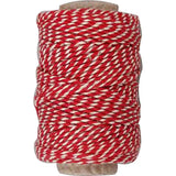 Cotton Cord Red/White -  Thickness 1.1 mm, 50 m | Art & Hobby
