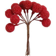 Artificial berries, 1 Pack, 12 pc, D 15 mm, Christmas Red