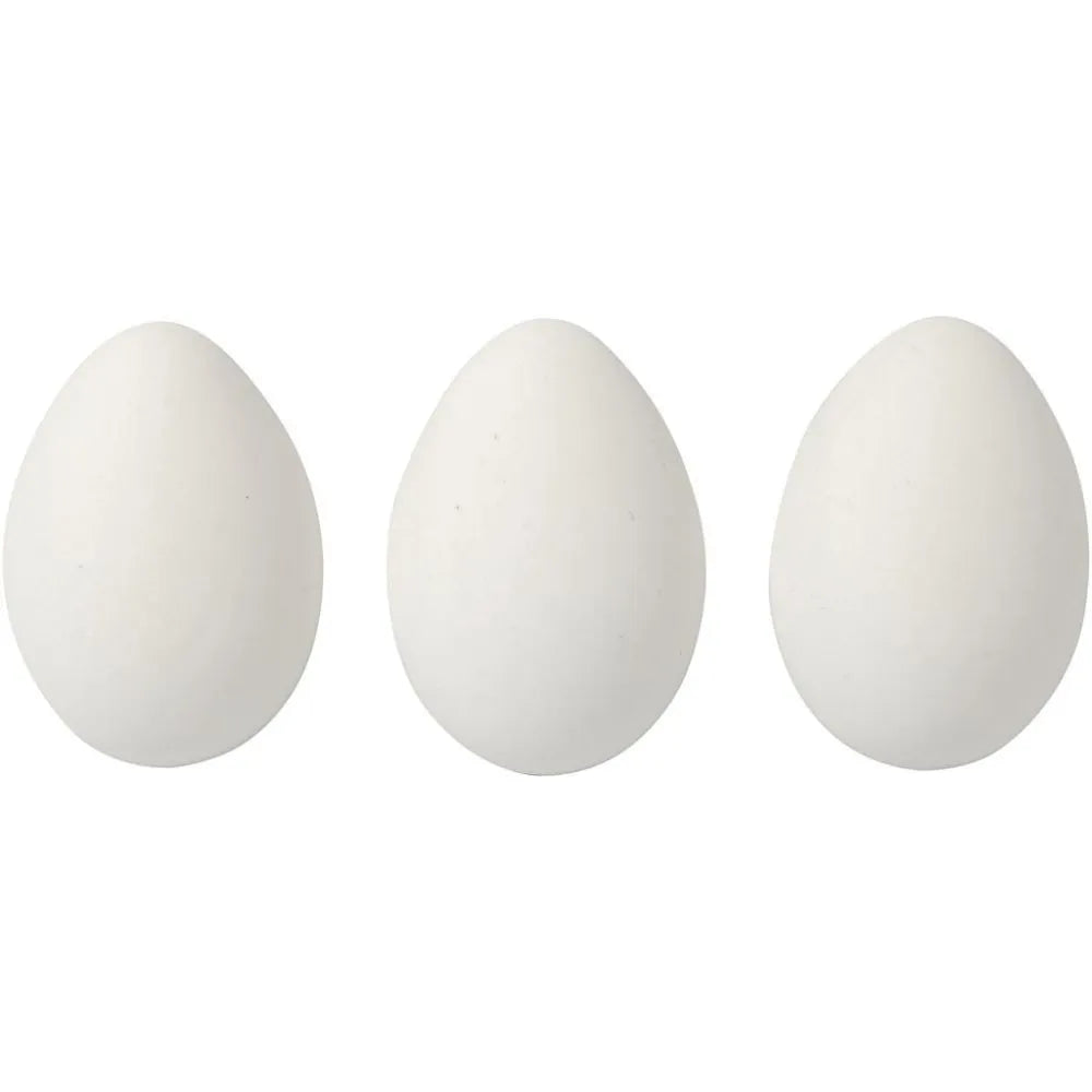 Eggs, H:6cm, 12pcs, white plastic