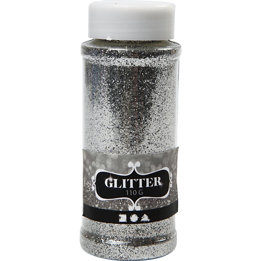 Glitter, Silver, 110 g/ 1 tub