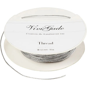 Thread, thickness 0.5 mm, 10 m, silver