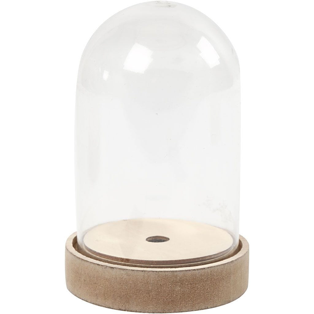 Bell Jar on Wooden Stand 18cm x 11cm