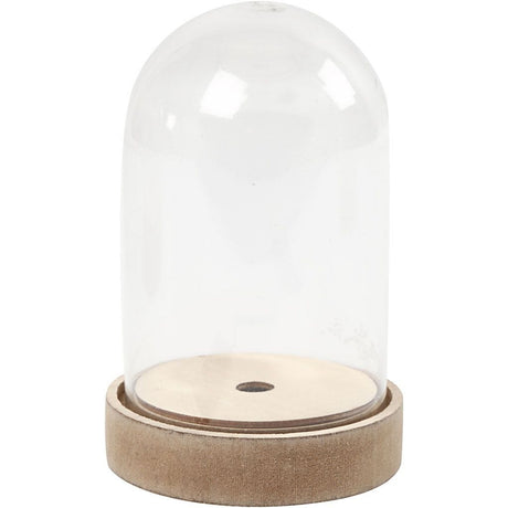 Bell Jar on Wooden Stand 18cm x 11cm