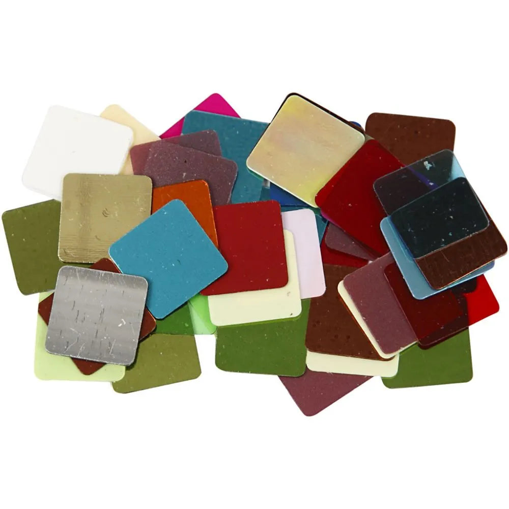 Foil Mosaic Tiles, size 10x10 mm, approx. 6875 pc,