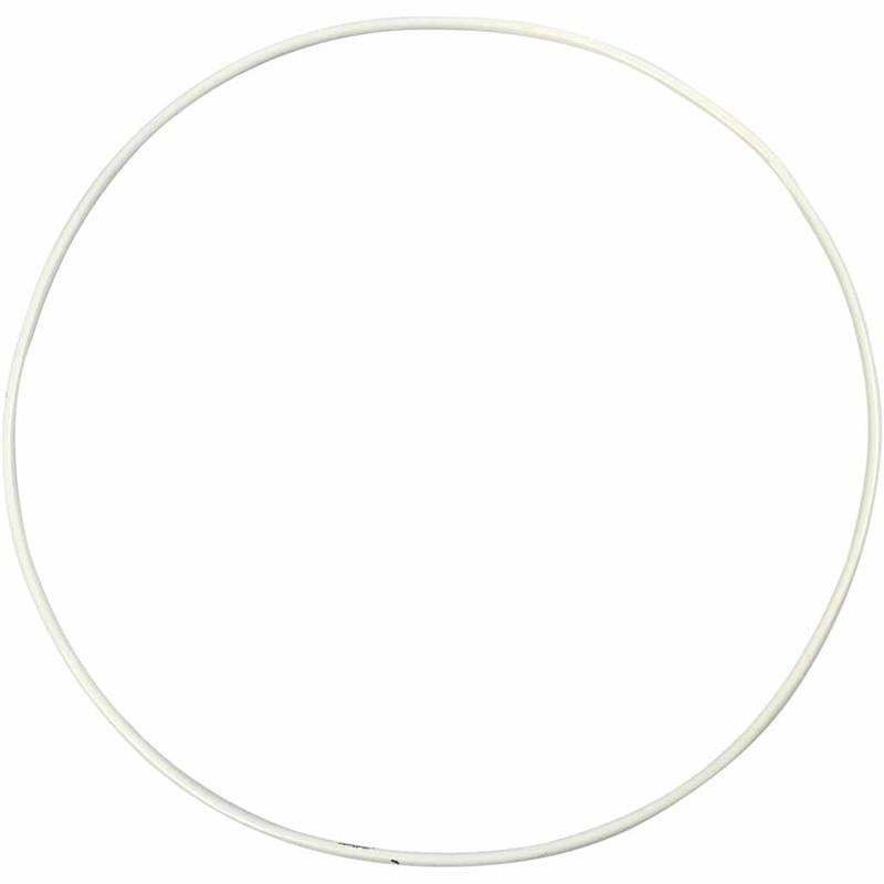 Metal Wire Ring, D: 20 cm, thickness 3 mm, 5 pcs,