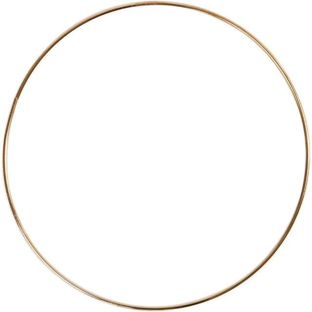 Metal Wire Ring, gold, D: 20 cm, thickness 3 mm, 1 pc