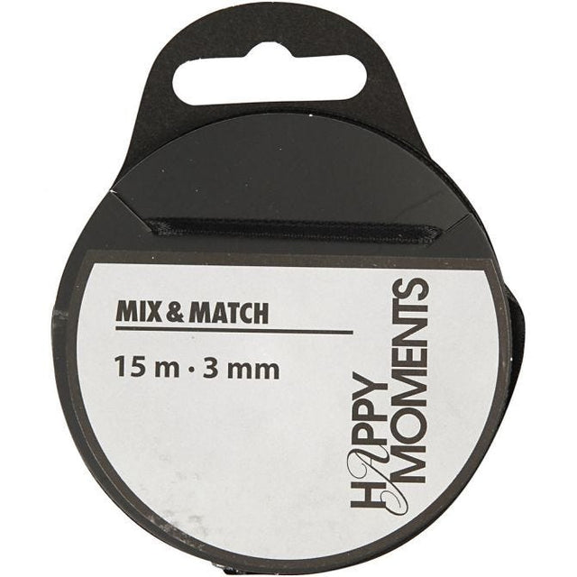 Happy Moments Satin Ribbon - Black (1 Roll)